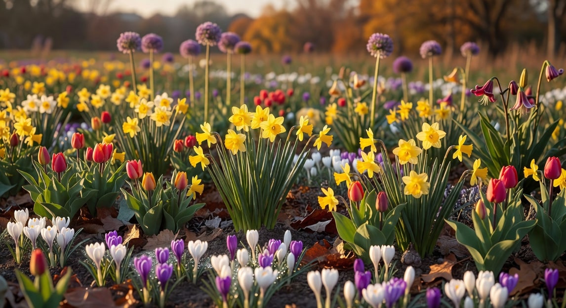 球根花卉夏季輪替生長的自然景色與美學欣賞