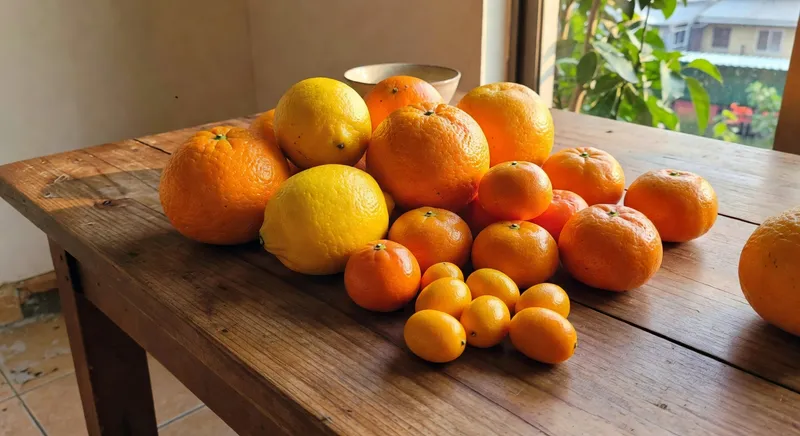 展示台灣常見柑橘品種:臍橙、檸檬、蜜橘、葡萄柚