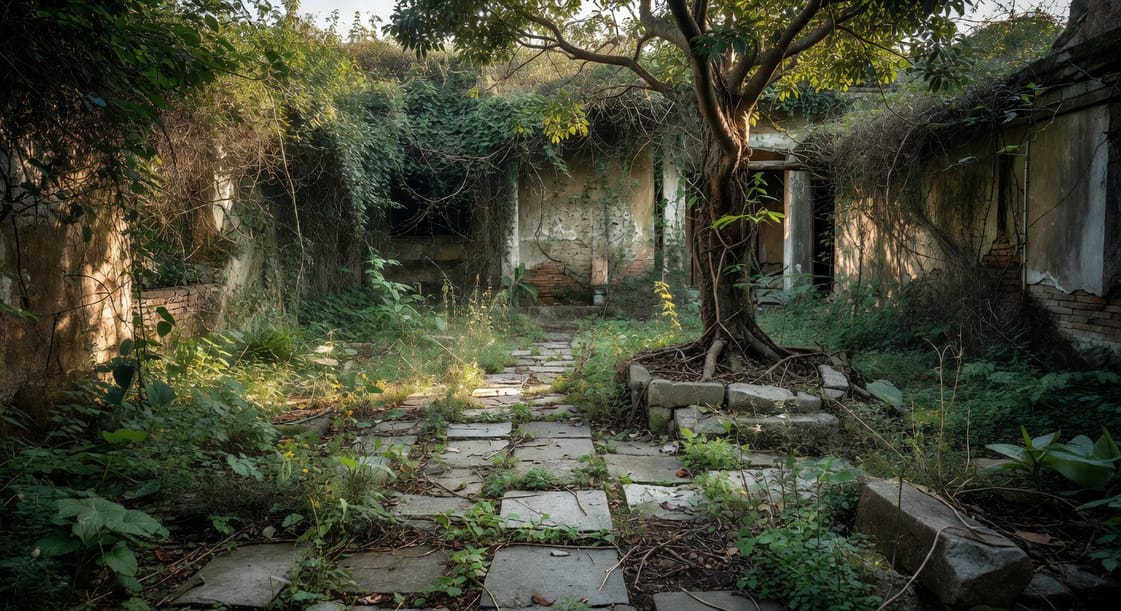 老屋庭院的綠意重生:一個荒廢庭院如何找回它的靈魂