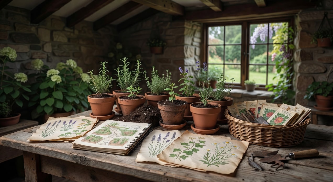 鄉村風花園設計靈感圖片，包括各種適合的植栽和佈置方式