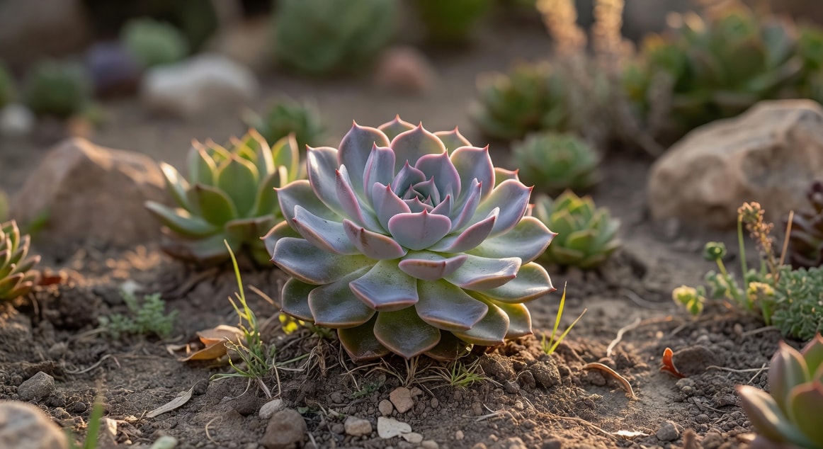 石蓮花多肉拼盤：在陶碟上描繪肉質的微觀園藝 - 圖片 3
