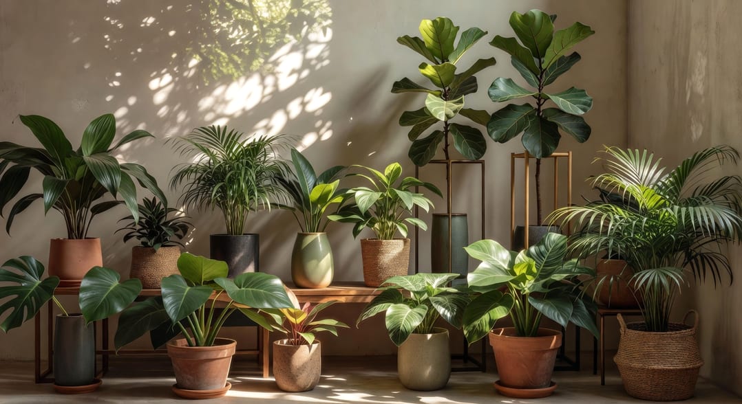 室內觀葉植物多層次布置：高度、光影變化與容器選擇效果