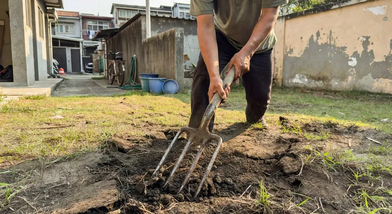 草坪問題對比,左邊是健康密實的綠色草坪,右邊是有禿塊的草坪