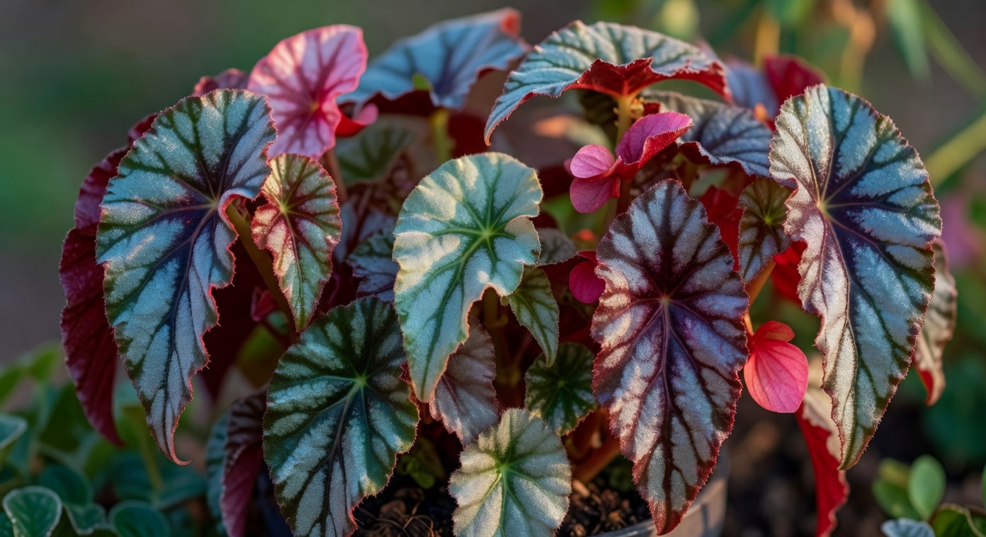 觀葉秋海棠綠葉柔軟光澤,詮釋葉色世界的藝術魅力。