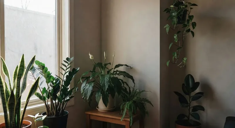 室內多區域光照強度示意及植物佈置建議