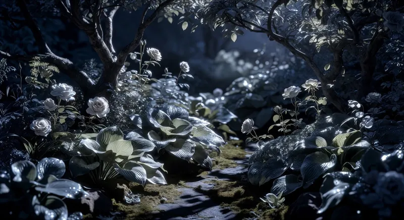 夜間花園的月光設計：光影交織的詩意世界