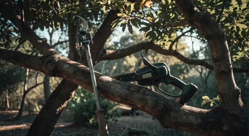 電動修枝鋸正確握法和切割姿勢示範圖