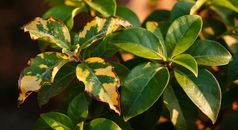 植物鹽害症狀特寫與健康植物對比照片