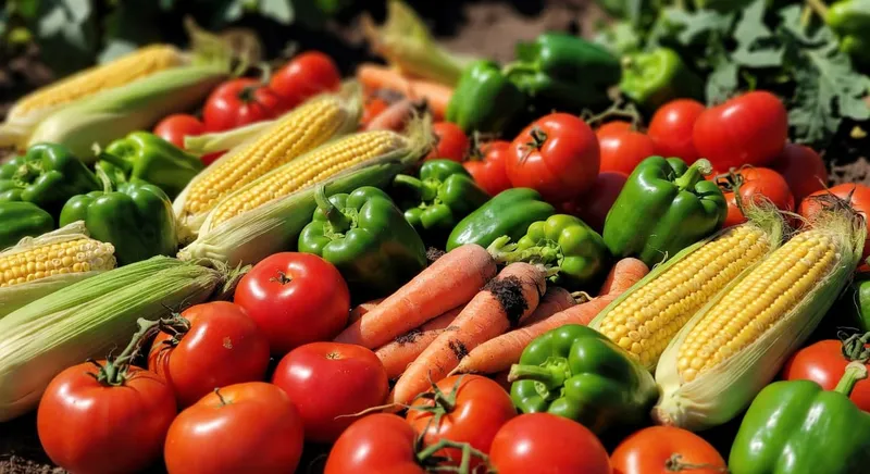 夏日蔬菜在最佳採收時期的特寫圖片，展示其成熟度和品質指標