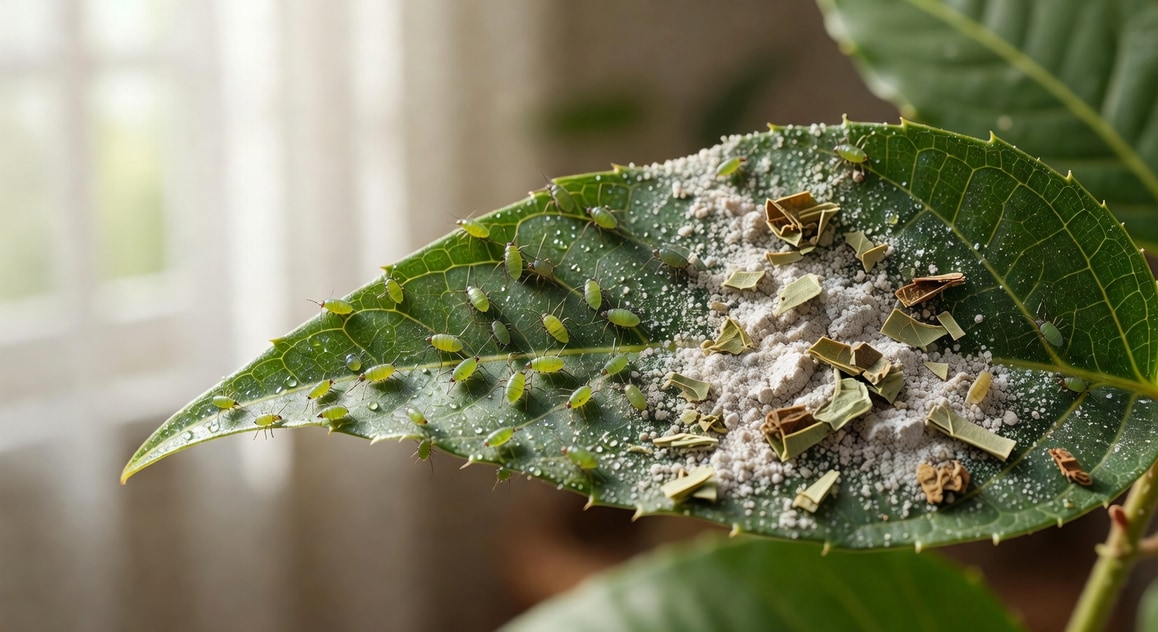 有機防治蚜蟲的方法示意,包括使用天敵和植物提取物
