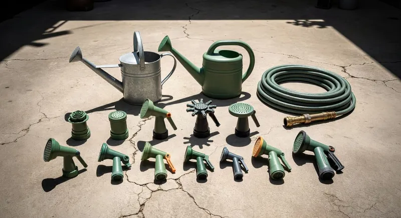 多樣化澆水器具和噴頭選購示範圖