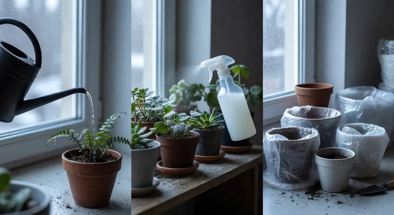 冬季澆灌石灰水噴布與盆栽移位保護步驟