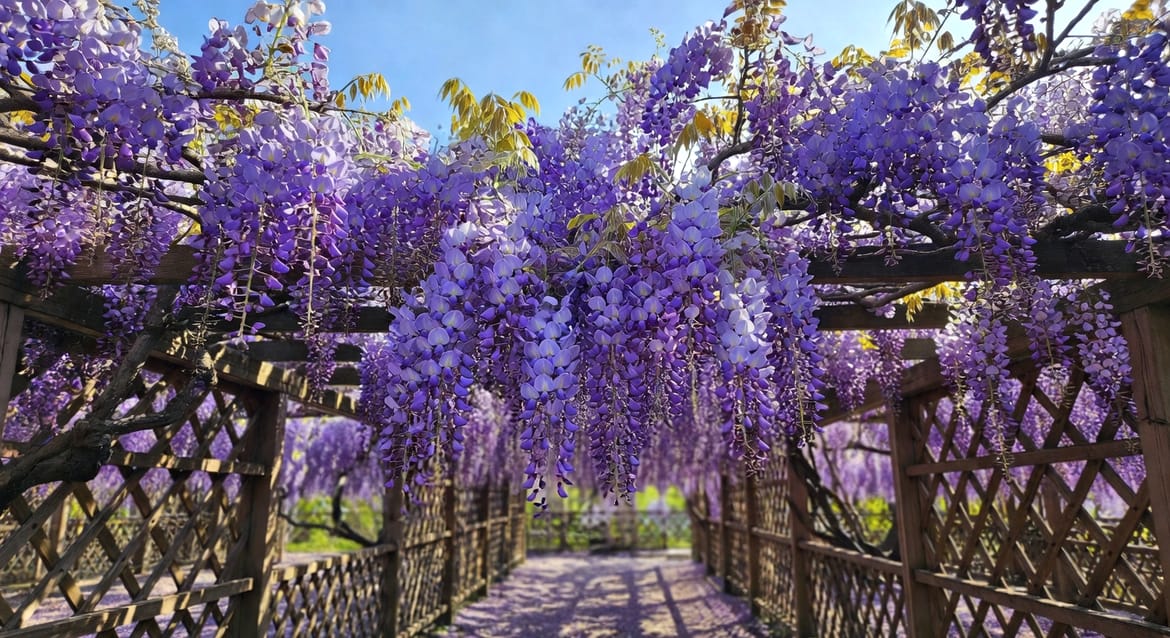 紫藤花廊:光影下的優雅纏繞